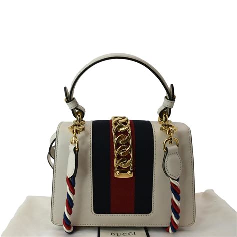 gucci 470270|White Leather Sylvie Mini Bag .